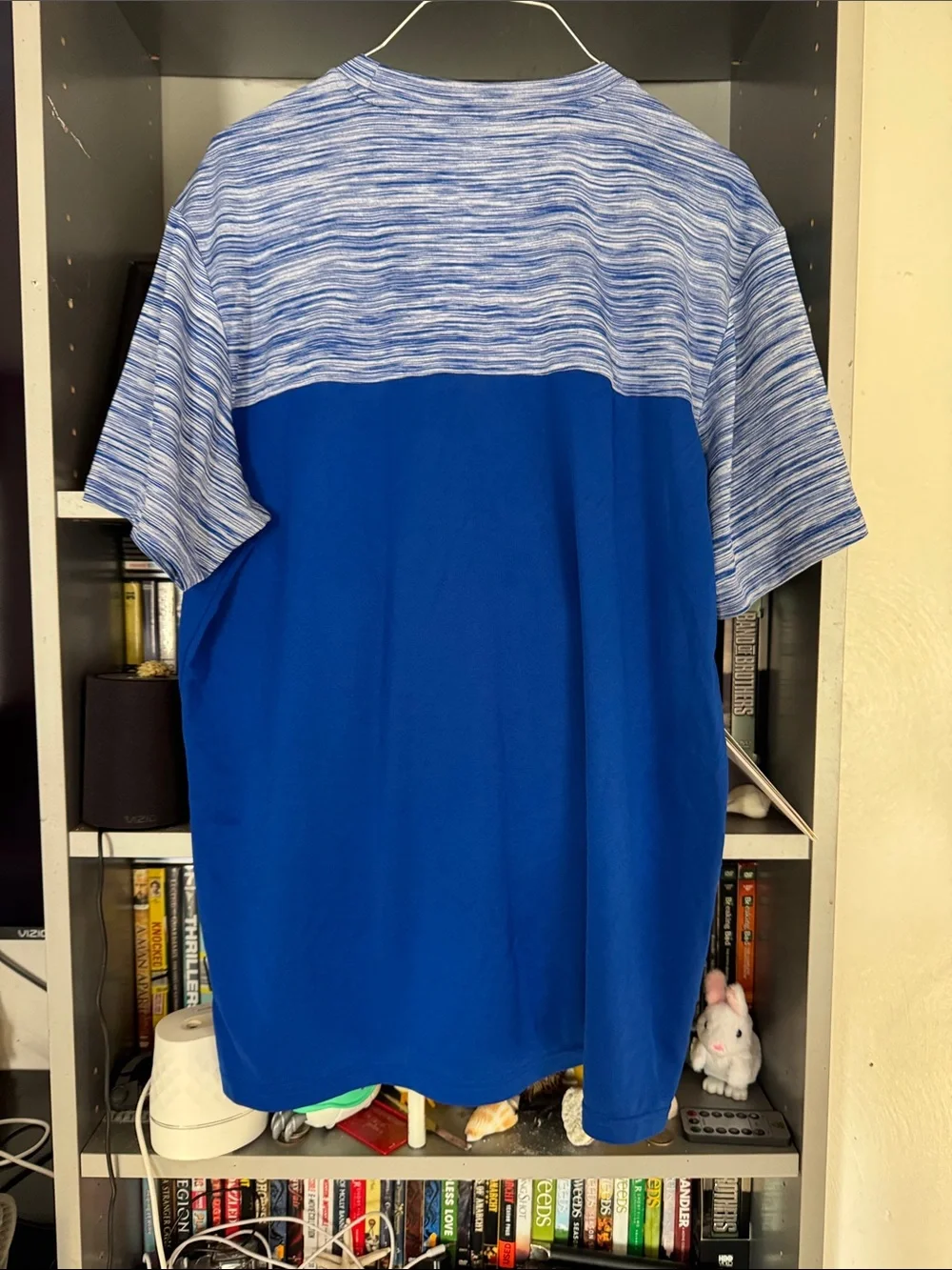adidas Men’s Blue Heathered-Top Athletic Polo